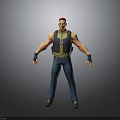 3D Male Character With Red Hair Tactical Vest Blue Jeans And Standing Pose
