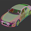 White Audi Electric Car With Modern Sleek Body Design And Sporty Wheels
