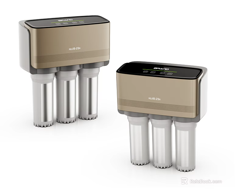 Household Water Purification Appliances With Modern Design And Multiple Filters 3d model 