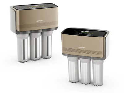 Household Water Purification Appliances With Modern Design And Multiple Filters 3d model