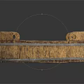 Rustic Wooden Household Storage Container With Curved Shape And Carved Holes