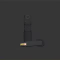 Black Modern Tactical Handgun With Textured Grip And Detachable Magazine
