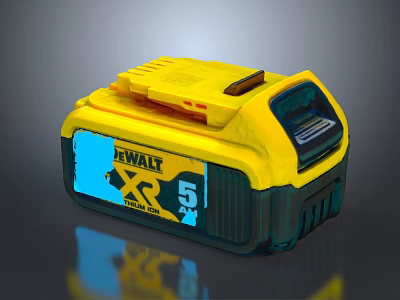 DEWALT XR 50Ah Yellow And Black Power Tool Battery For Daily Use 3d model
