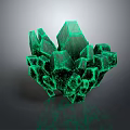 Shiny Green Crystal Cluster Decorative Ornament Set With Unique Geometric Design