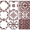 New Chinese Style Flower Lattice Window Carved Hollow Carved Window Corner Carved Gypsum Line Carved Window Pattern Carved 3d model