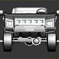 Gray Open Top Military Vehicle With Seats Off Road Wheels And Cage Structure