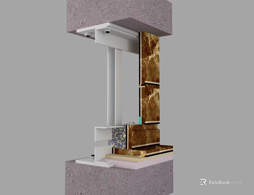 Hardware Tools For Installing Wall Structure With Metal Brackets And Marble Panel Fasteners 3d model 