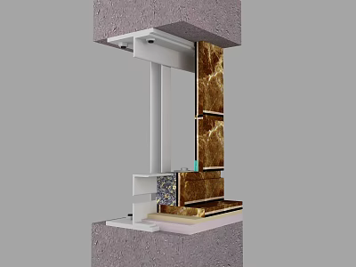 Hardware Tools For Installing Wall Structure With Metal Brackets And Marble Panel Fasteners 3d model