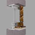 Modern node stone wall construction process node 3d model