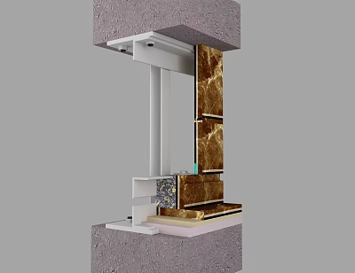 Hardware Tools For Installing Wall Structure With Metal Brackets And Marble Panel Fasteners 3d model