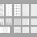 White Rectangular Components With Various Hole Patterns For Design Applications