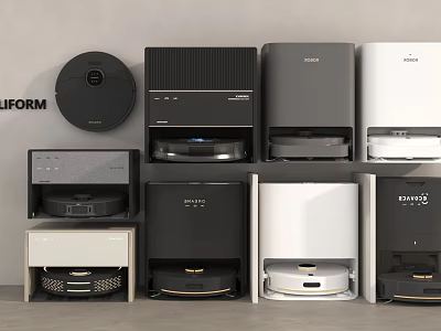 Smart Cleaning Machines Featuring Various Models Modern Designs And Home Cleaning Functions 3d model