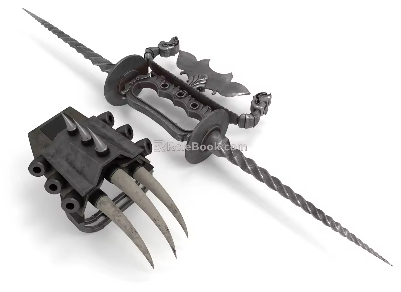 Hook claw fist jab fist blade melee weapon cold weapon 3d model