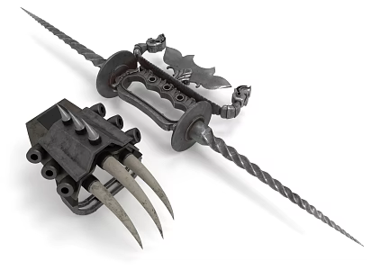 Hook claw fist jab fist blade melee weapon cold weapon 3d model