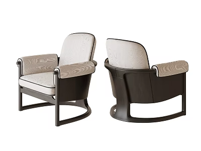 Modern Luxury Fabric Upholstered Leisure Chair With Dark Solid Wood Frame For Cozy Home Use 3d model
