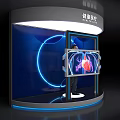 Medical Device Exhibition Booth Featuring 3D Heart Visualization And Hi tech Interface 3d model