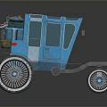 Blue Mobile Equipment With Large Wheels Cockpit Windows And Top Devices