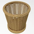 Natural Woven Cylindrical Storage Basket with Base for Home Organizing