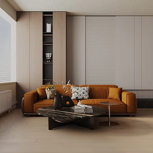 Modern three-seat sofa 3d model