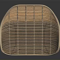 Stylish Rattan Weave Leisure Chair With Modern Minimalist Black Metal Legs