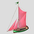 boat wooden boat sailing boat sail mast sail 3d model