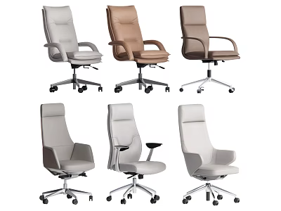 Ergonomic Leather Office Chair With Modern Design Swivel Wheels And Multiple Color Options 3d model