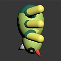 Colorful Cartoon Shaped Furniture Stool With Green Yellow Arms And Red Feet