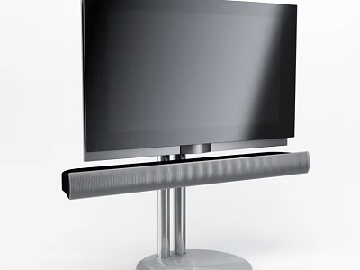 Sleek Modern Computer Monitor With Soundbar On Transparent Metal Stand Design 3d model