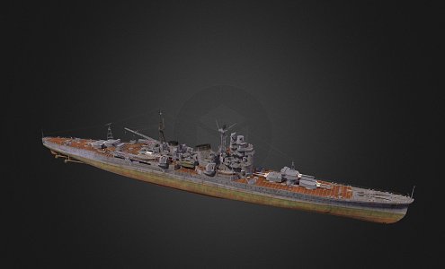 modern warship destroyer weapon ship 3d model