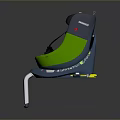 Green And Black Public Chair With Safety Harness And Metal Frame