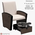 Medical Equipment Ergonomic Foot Care Chair With Metal Basin And Open Stack Design