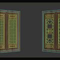 Traditional Chinese Wooden Windows With Intricate Carved Lattice And Geometric Patterns