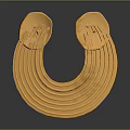Golden Layered Curved Wall Decor With Intricate Carved Texture And Ornate Design