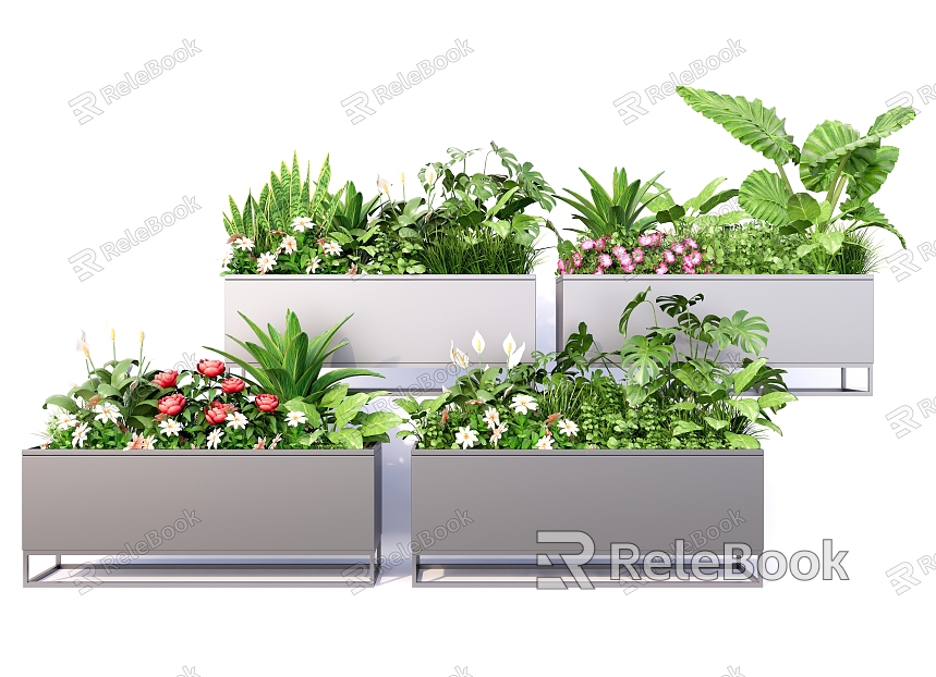 Modern Flower Box Transfer Flower Box Plant Flower Box model