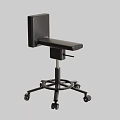 Black Adjustable Medical Chair With Swivel Base And Rolling Wheels