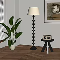 Middle Ancient Retro Floor Lamp Shade 3d model