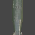 Cylindrical Green Military Metal Bomb With Mechanical Fuse And Connection Parts