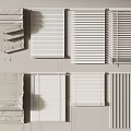 Various Window Blinds Styles With Folded And Extended Designs For Home Decoration 3d model