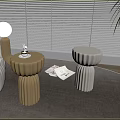 Modern Side Cactus Side Cactus Side Cactus 3d model