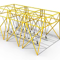 Yellow Metal Frame Playground Swing Structure With Multiple Swings For Kids