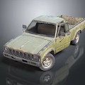 Light Green Vintage Pickup Truck Featuring Open Bed And Classic Exterior Design