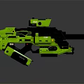 Green Futuristic Sci Fi Gun Weapon With Advanced Tactical Design And Scope 3d model