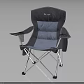 TFO Folding Camping Chair With Gray Blue Fabric And Durable Metal Frame