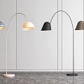 Modern Sleek Floor Lamps With Arched Design Multiple Colors And Metal Bases For Interior