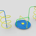 Colorful Kids Sports Equipment With Spiral Structures And Circular Platform