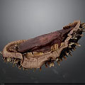 Red Sea Cucumber With Spiny Exterior And Red Internal Flesh On Dark Background