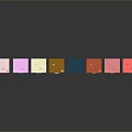 Colorful Multi Storey Building Models With Windows And Reflections On Gray Background