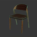 Modern Wooden Frame Chair With Maroon Upholstered Seat And Curved Legs Design