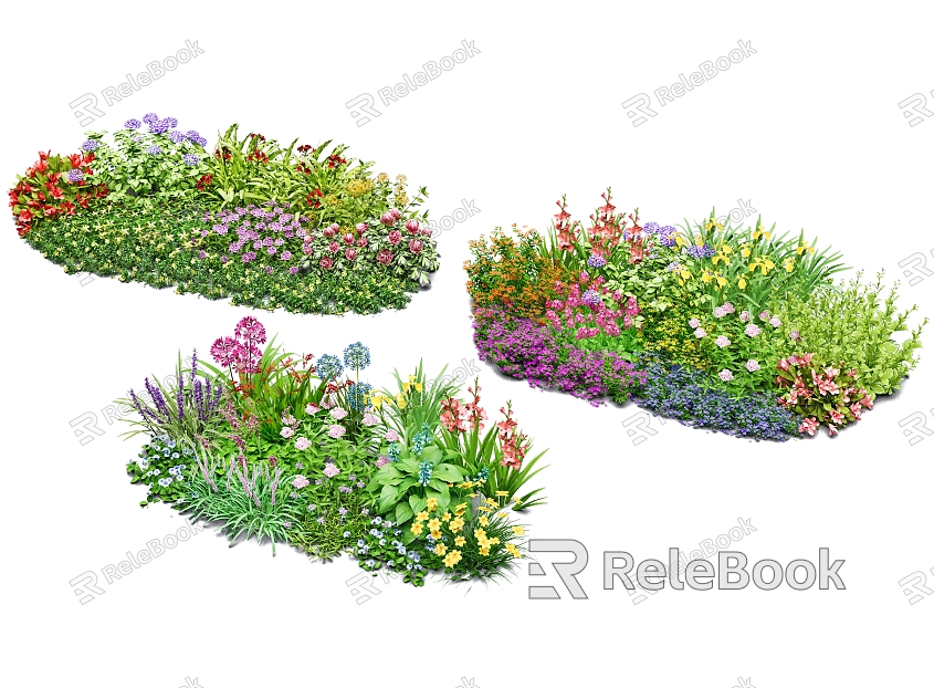 Flowers and Plants Combination of Flowers and Plants Flower Group Flower Mirror Plant Garden Flowers and Plants model