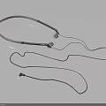 Modern Metallic Neckband Headphones With Stylish Earbuds And Cable Electronic Accessory